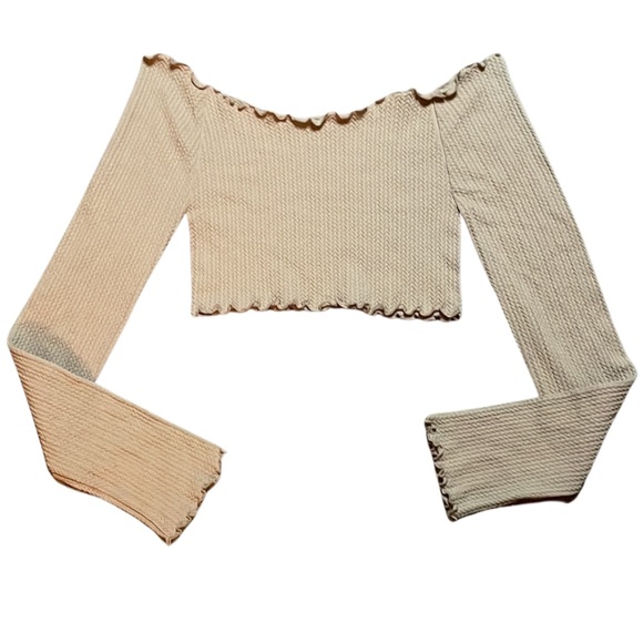 Free People Intimately Off Shoulder Long Sleeve Crop XS/S NEW - Picture 3 of 4